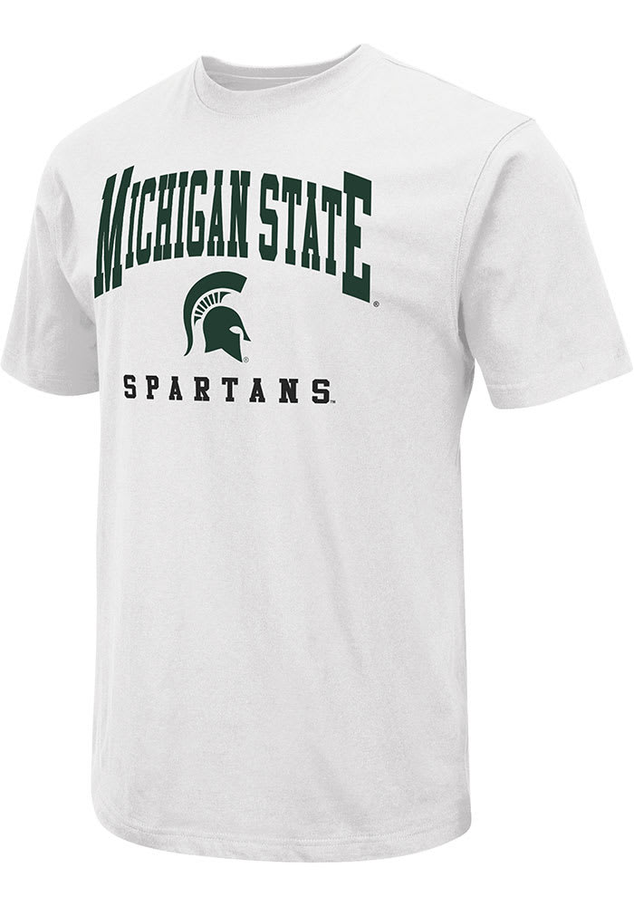Colosseum Michigan State Spartans White Arch Name Mascot Short Sleeve T Shirt
