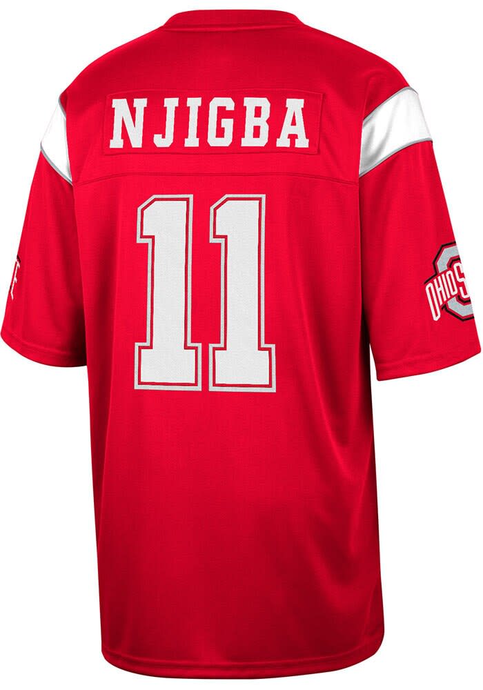 Jaxon Smith-Njigba Mens Red Ohio State Buckeyes Smith-Injigba