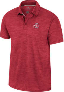 Colosseum Ohio State Buckeyes Mens Red Positraction Short Sleeve Polo