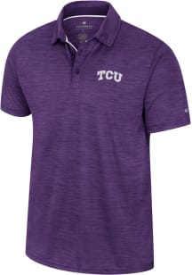 Colosseum TCU Horned Frogs Mens Purple Positraction Short Sleeve Polo