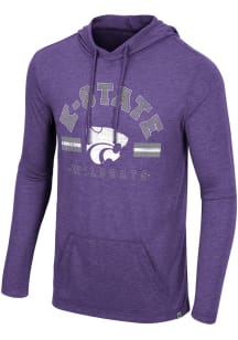 Colosseum K-State Wildcats Mens Purple Ticking Like Long Sleeve Hoodie