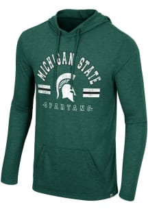 Colosseum Michigan State Spartans Mens Green Ticking Like Long Sleeve Hoodie