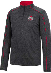 Colosseum Ohio State Buckeyes Mens Black Tournament Long Sleeve 1/4 Zip Pullover