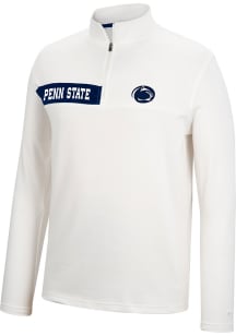 Colosseum Penn State Nittany Lions Mens White Harrington Long Sleeve 1/4 Zip Pullover