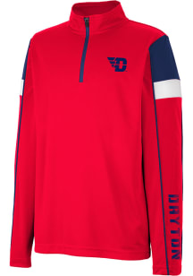 Colosseum Dayton Flyers Youth Red Screever Long Sleeve Quarter Zip Shirt