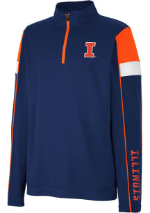 Youth Illinois Fighting Illini Navy Blue Colosseum Screever Long Sleeve Quarter Zip