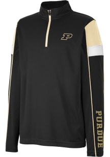 Colosseum Purdue Boilermakers Youth Black Screever Long Sleeve Quarter Zip Shirt