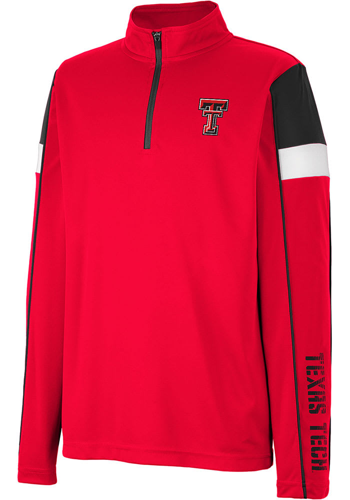 Colosseum Texas Tech Red Raiders Youth Red Screever Long Sleeve Quarter Zip Shirt