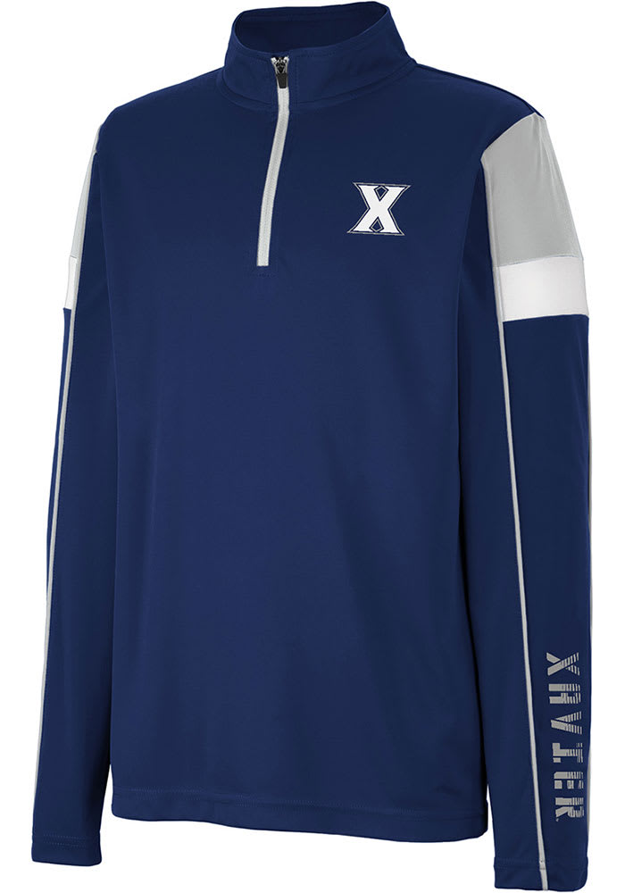 Colosseum Xavier Musketeers Youth Navy Blue Screever Long Sleeve Quarter Zip Shirt