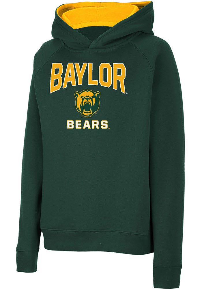 Colosseum Baylor Bears Youth Green Number 1 Long Sleeve Hoodie