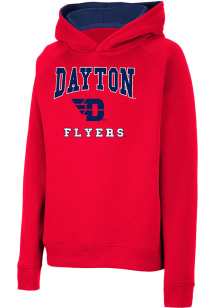 Colosseum Dayton Flyers Youth Red Number 1 Long Sleeve Hoodie