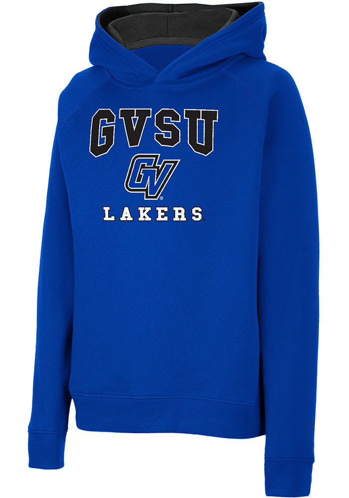 Colosseum Grand Valley State Lakers Youth Black Number 1 Long Sleeve Hoodie