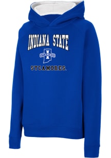 Colosseum Indiana State Sycamores Youth Blue Number 1 Long Sleeve Hoodie