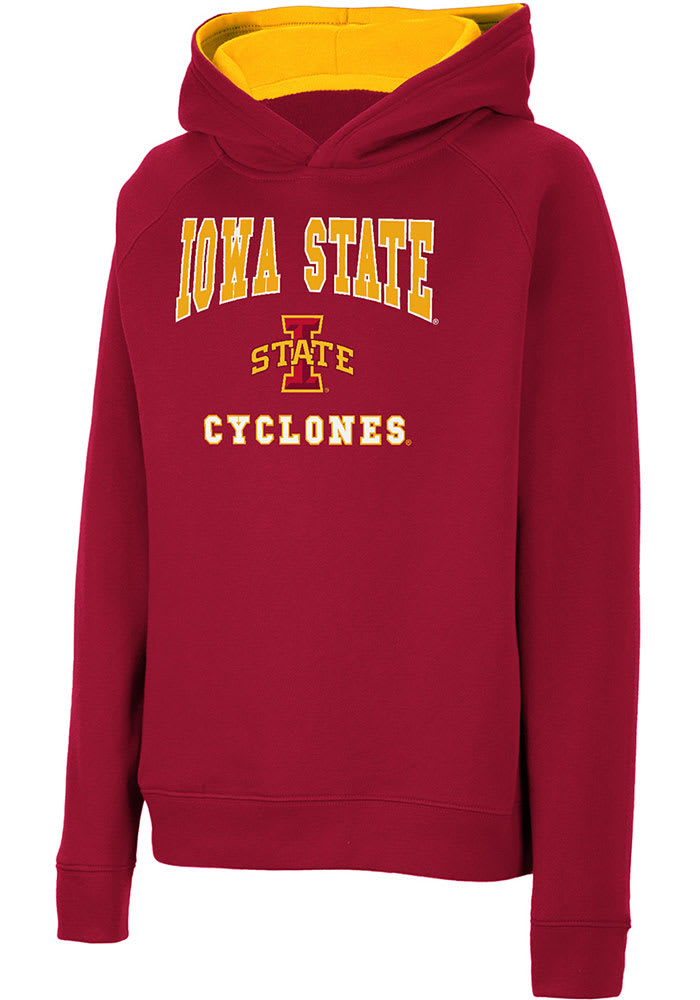 Colosseum Iowa State Cyclones Youth Cardinal Number 1 Long Sleeve Hoodie
