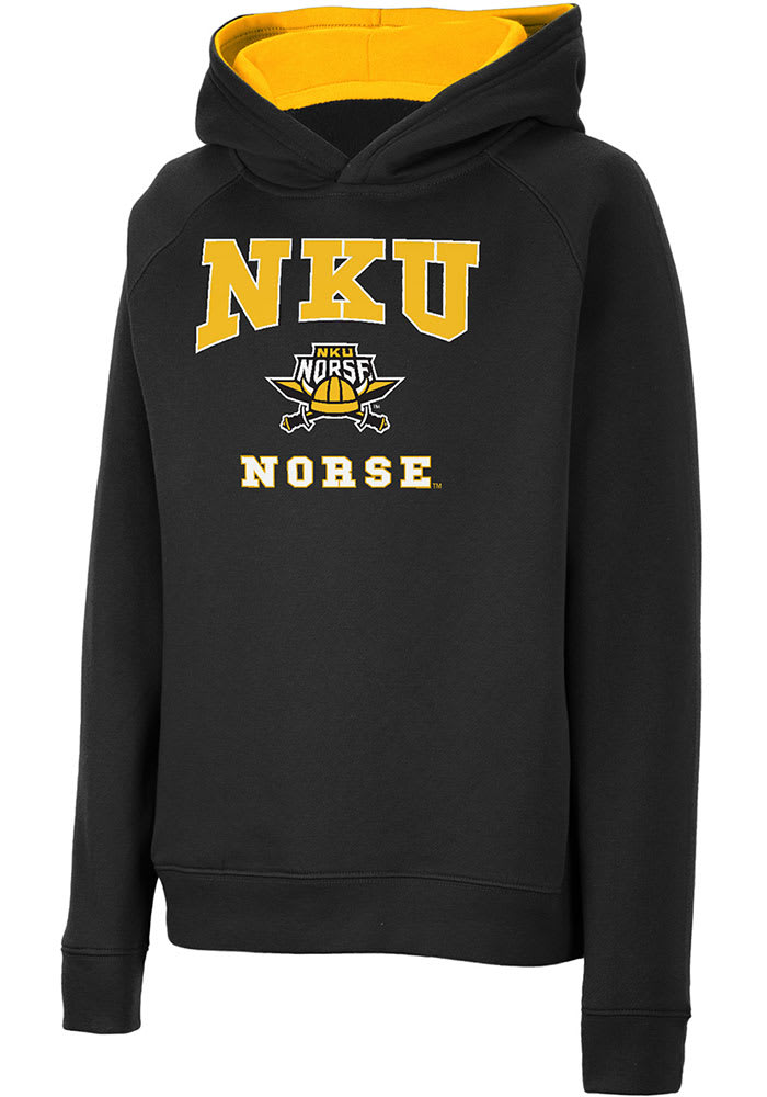 Colosseum Northern Kentucky Norse Youth Black Number 1 Long Sleeve Hoodie