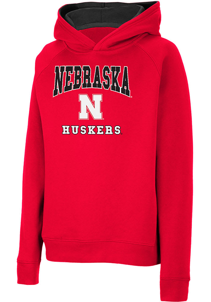 Colosseum Nebraska Cornhuskers Youth Red Number 1 Long Sleeve Hoodie