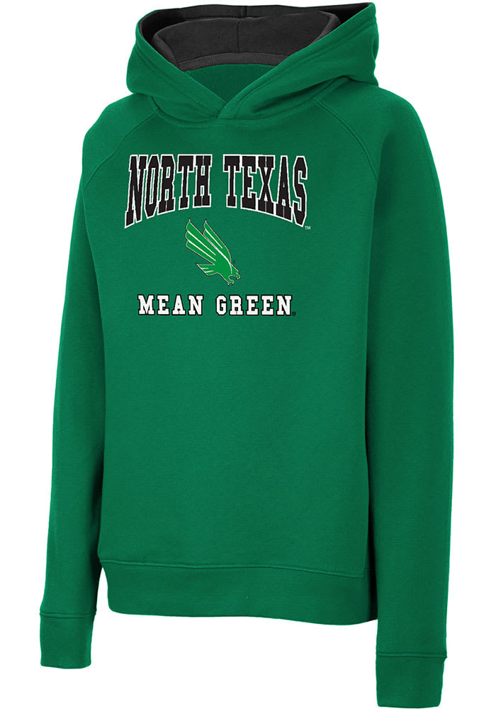 Colosseum North Texas Mean Green Youth Kelly Green Number 1 Long Sleeve Hoodie