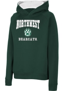 Colosseum Northwest Missouri State Bearcats Youth Green Number 1 Long Sleeve Hoodie