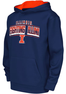 Colosseum Illinois Fighting Illini Youth Navy Blue Block Name Drop Long Sleeve Hoodie