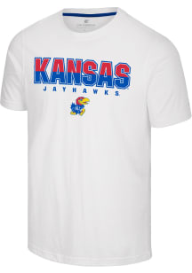 Colosseum Kansas Jayhawks White Crane Short Sleeve T Shirt