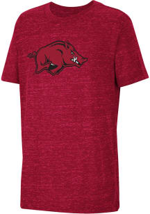 Colosseum Arkansas Razorbacks Youth Cardinal Knobby Primary Logo Short Sleeve T-Shirt