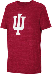 Youth Indiana Hoosiers Cardinal Colosseum Knobby Primary Logo Short Sleeve T-Shirt