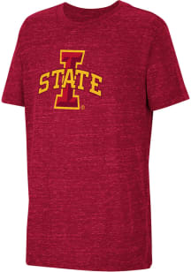 Colosseum Iowa State Cyclones Youth Cardinal Knobby Primary Logo Short Sleeve T-Shirt
