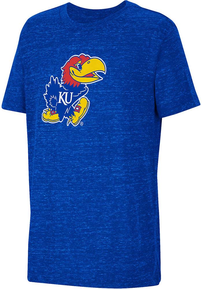Colosseum Kansas Jayhawks Youth Blue Knobby Primary Logo Short Sleeve T-Shirt