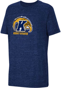 Colosseum Kent State Golden Flashes Youth Navy Blue Knobby Primary Logo Short Sleeve T-Shirt