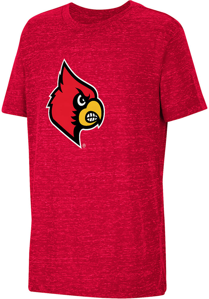 Colosseum Louisville Cardinals Youth Red Knobby Primary Logo Short Sleeve T-Shirt