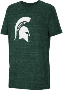 Youth Michigan State Spartans Green Colosseum Knobby Primary Logo Short Sleeve T-Shirt