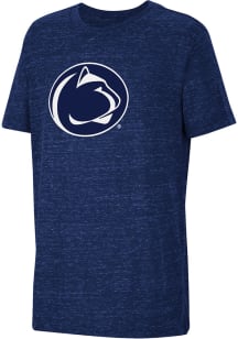 Youth Penn State Nittany Lions Navy Blue Colosseum Knobby Primary Logo Short Sleeve T-Shirt