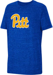 Colosseum Pitt Panthers Youth Blue Knobby Primary Logo Short Sleeve T-Shirt