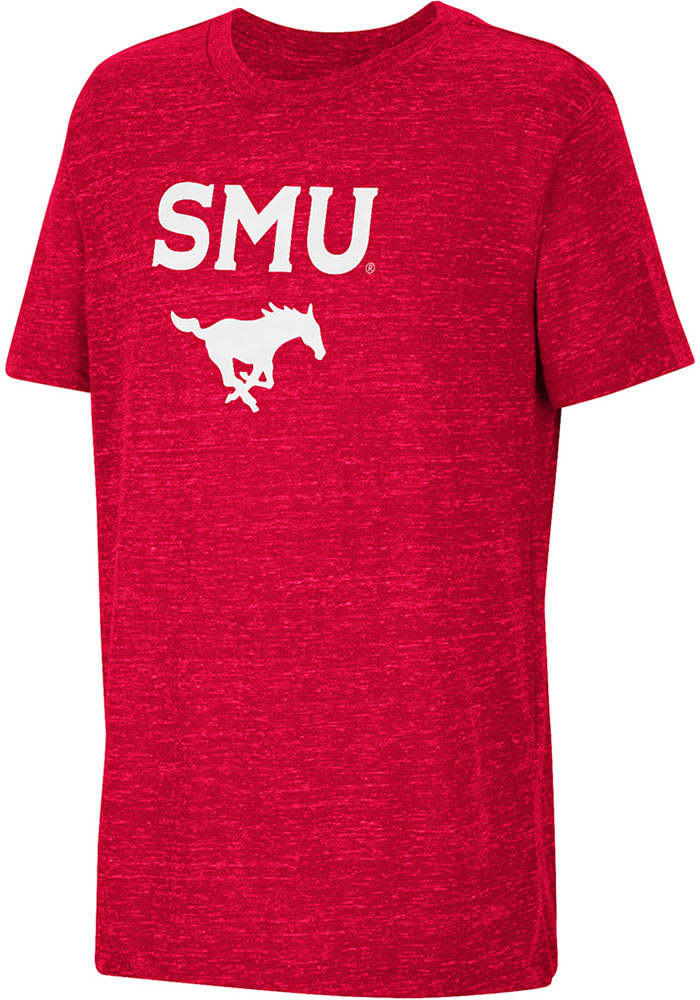 Colosseum SMU Mustangs Youth Red Knobby Primary Logo Short Sleeve T-Shirt