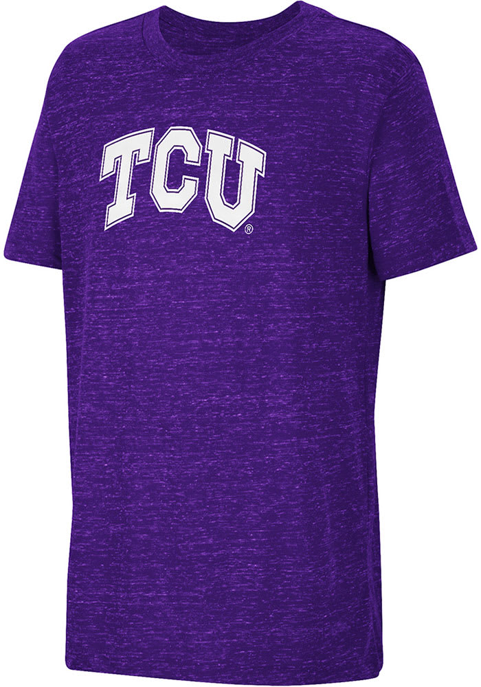 Colosseum TCU Horned Frogs Youth Purple Knobby Primary Logo Short Sleeve T-Shirt