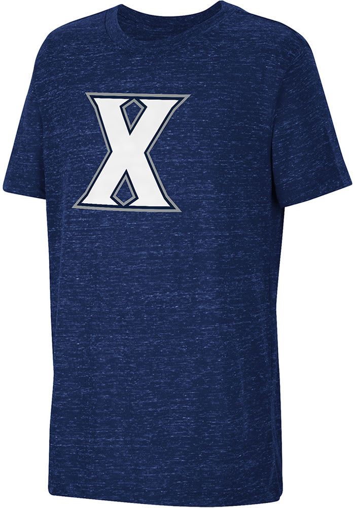Colosseum Xavier Musketeers Youth Navy Blue Knobby Primary Logo Short Sleeve T-Shirt