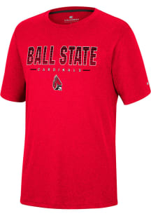 Colosseum Ball State Cardinals Youth Cardinal High Pressure Short Sleeve T-Shirt