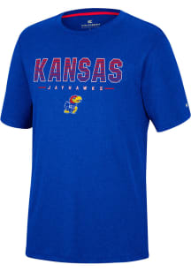 Colosseum Kansas Jayhawks Youth Blue High Pressure Short Sleeve T-Shirt