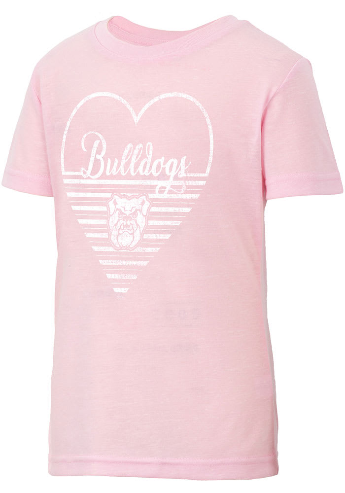 Colosseum Butler Bulldogs Girls Pink Knobby Heart Short Sleeve Tee
