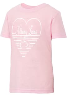 Colosseum Penn State Nittany Lions Girls Pink Knobby Heart Short Sleeve Tee