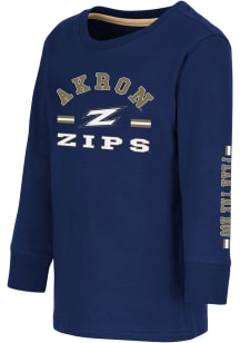 Colosseum Akron Zips Toddler Blue Roof Top Long Sleeve T-Shirt