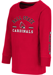 Colosseum Ball State Cardinals Toddler Cardinal Roof Top Long Sleeve T-Shirt