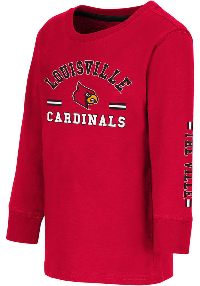 Colosseum Louisville Cardinals Toddler Red Roof Top Long Sleeve T-Shirt