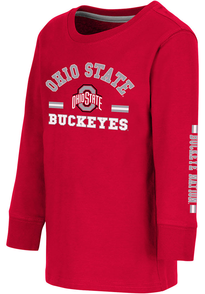 Colosseum Ohio State Buckeyes Toddler Red Roof Top Long Sleeve T-Shirt