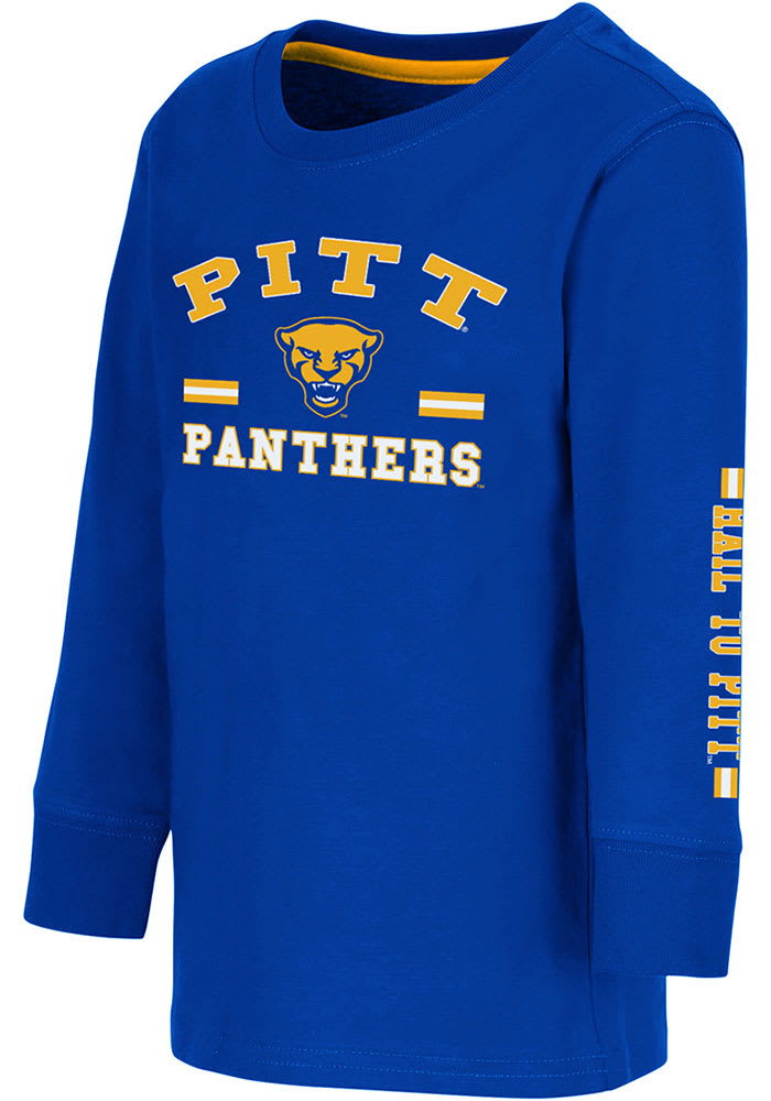 Colosseum Pitt Panthers Toddler Blue Roof Top Long Sleeve T-Shirt