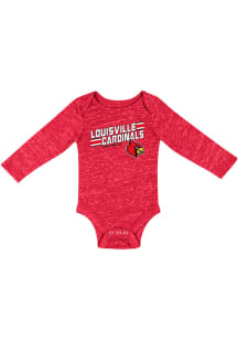 Colosseum Louisville Cardinals Baby Red Knobby Fun Long Sleeve One Piece