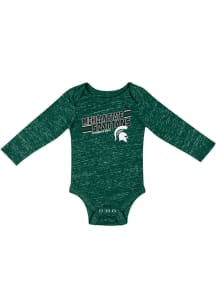Baby Michigan State Spartans Green Colosseum Knobby Fun Long Sleeve One Piece