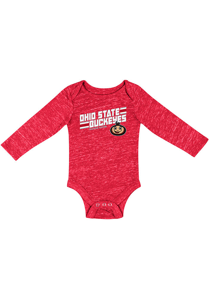 Colosseum Ohio State Buckeyes Baby Red Knobby Fun Long Sleeve One Piece