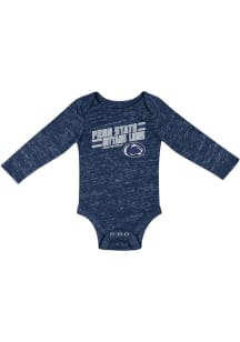 Baby Penn State Nittany Lions Navy Blue Colosseum Knobby Fun Long Sleeve One Piece