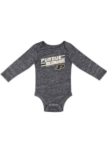 Baby Purdue Boilermakers Black Colosseum Knobby Fun Long Sleeve One Piece